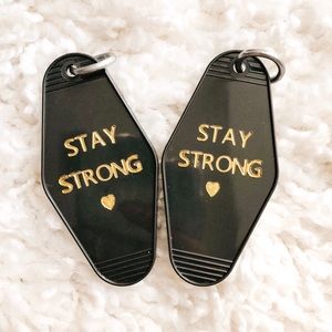 Stay strong vintage hotel keychain